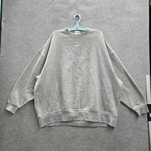 Nike Gray Crewneck Sweatshirt with Small Swoosh